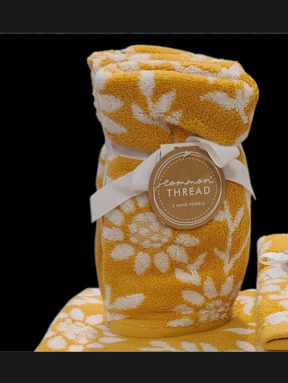 6pc Fall SUNFLOWER BATH HAND TIP TOWEL SET Zero Twist Cotton Common Thread NEW
